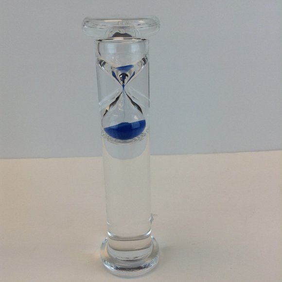 Newton Gravity Five Minute Hourglass Blue Sand Filled Liquid Filled Glass Timer - Picture 4 of 14